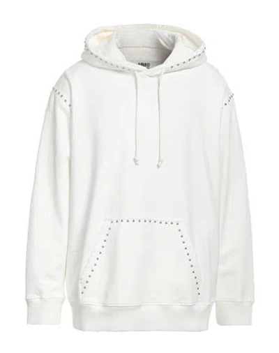 Mm6 Maison Margiela Man Sweatshirt White Size Xxl Cotton, Elastane, Aluminum