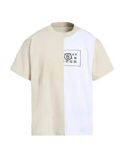 Mm6 Maison Margiela Man T-shirt Beige Size Xxs Cotton In Neutral