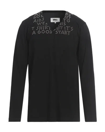 Mm6 Maison Margiela Man T-shirt Black Size Xl Cotton, Elastane