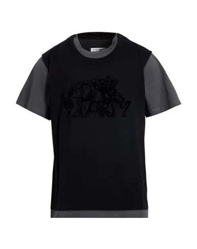 Mm6 Maison Margiela Man T-shirt Black Size Xxl Cotton In Multi