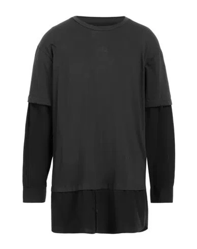Mm6 Maison Margiela Man T-shirt Charcoal Size S Cotton, Elastane In Grey