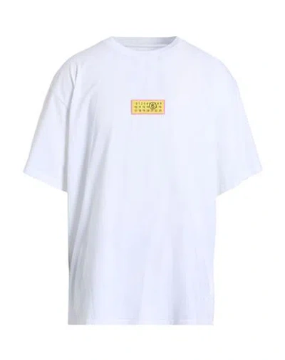 Mm6 Maison Margiela Man T-shirt White Size Xl Cotton