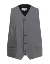 Mm6 Maison Margiela Man Tailored Vest Grey Size 34 Polyester, Virgin Wool, Elastane, Viscose In Gray