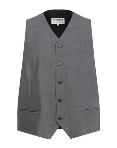 Mm6 Maison Margiela Man Tailored Vest Grey Size 34 Polyester, Virgin Wool, Elastane, Viscose In Gray