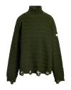 Mm6 Maison Margiela Wool-blend Ribbed Rollneck Jumper In Green