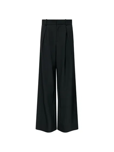 Mm6 Maison Margiela Mannequin Label Wool Blend Pleated Trousers In Black