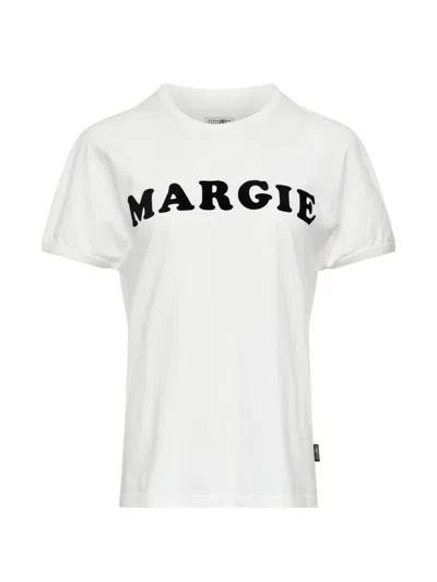 Mm6 Maison Margiela Margie Printed Short-sleeved T-shirt In White