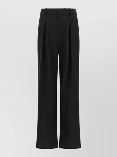Mm6 Maison Margiela Mannequin Label Wool Blend Pleated Trousers In Black