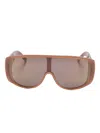 Mm6 Maison Margiela Shield Sunglasses With Curved Geometric Frame