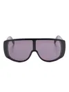 Mm6 Maison Margiela Rectangular Frame Shield Sunglasses In Black