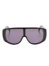 Mm6 Maison Margiela Rectangular Frame Shield Sunglasses In Black