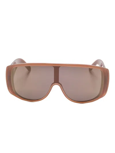 Mm6 Maison Margiela Mask Sunglasses In Brown