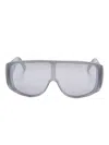 Mm6 Maison Margiela Shield Sunglasses Wide Arms In Gray