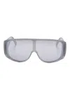 Mm6 Maison Margiela Shield Sunglasses Wide Arms In Gray
