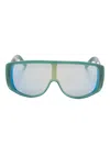 Mm6 Maison Margiela Shield Sunglasses With Wide Mirrored Arms In Blue