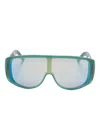 Mm6 Maison Margiela Shield Sunglasses With Wide Mirrored Arms In Blue