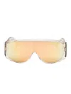 Mm6 Maison Margiela Flat Top Rectangular Sunglasses In Gold