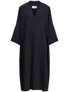 Mm6 Maison Margiela Oversize V-neck Shift Dress In Black