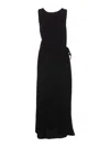 Mm6 Maison Margiela Belted Sleeveless Maxi Dress In Black