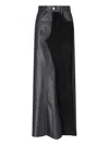 Mm6 Maison Margiela 5-pockets Leather Long Skirt In Black  