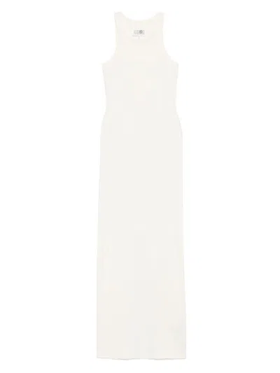 Mm6 Maison Margiela Maxi Long Dress Woman Cream In White