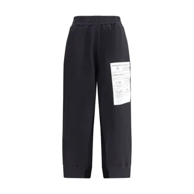 Mm6 Maison Margiela Maxi Print Sweatpants In Black