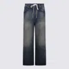 Mm6 Maison Margiela Wide-leg Drawstring Trousers Contrast Stitching
