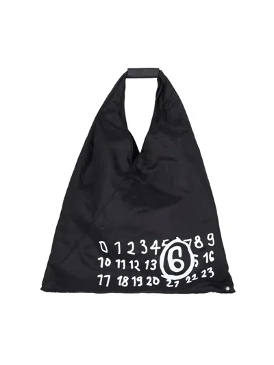 Mm6 Maison Margiela Medium Tote Bag Japanese Classic In Black