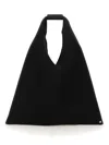 Mm6 Maison Margiela Medium Tote Bag With Triangular Shape And Integrated Handle In Black
