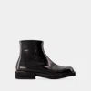 Mm6 Maison Margiela Mm6 By Maison Margiela Trunk Leather Ankle Boots With Block Heel In Black