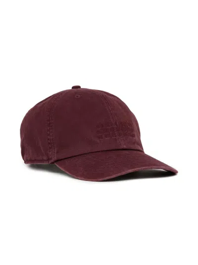 Mm6 Maison Margiela Men's Embroidered Cotton Canvas Baseball Cap In Pink