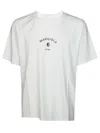 Mm6 Maison Margiela Logo Cotton Crew Neck Short Sleeve T-shirt In White