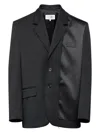 Mm6 Maison Margiela Logo-patch Single-breasted Blazer In Black