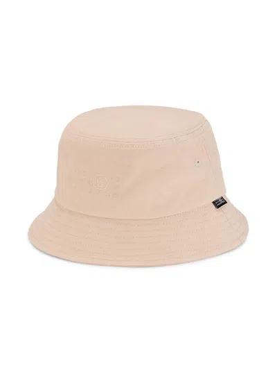 Mm6 Maison Margiela Men's Logo Cotton Canvas Bucket Hat In Neutral