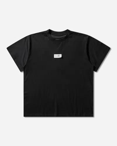 Mm6 Maison Margiela Mm6 By Maison Margiela Relaxed-fit Black Cotton T-shirt With Front Logo Patch