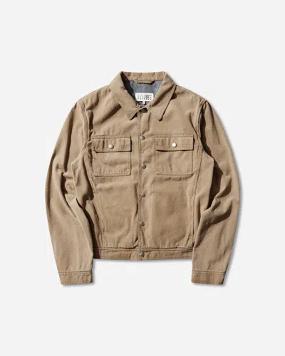 Mm6 Maison Margiela Men S Denim Trucker Jacket Sand In Blue