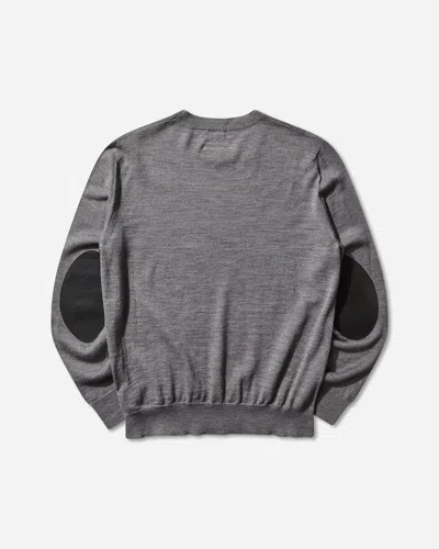 Mm6 Maison Margiela Men S Elbow Patch Crewneck Sweater In Gray