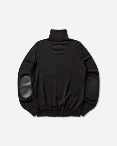 Mm6 Maison Margiela Men S Elbow Patch Turtleneck Sweater In Black