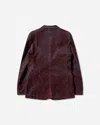 Mm6 Maison Margiela Men S Flocked Denim Suit Jacket Bordeaux In Red