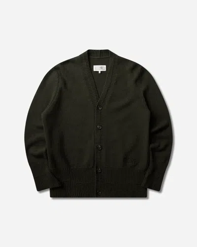 Mm6 Maison Margiela Men S Wool V-neck Cardigan Khaki In Green