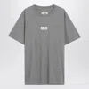 Mm6 Maison Margiela Light Grey T-shirt With Numeric Signature Patch In Greymelang