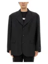 Mm6 Maison Margiela Wool Blend Jacket Back Vent In Black
