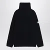 Mm6 Maison Margiela Mm6 By Maison Margiela Knitted Black Sweater With High Collar And Ribbed Finishes In Black