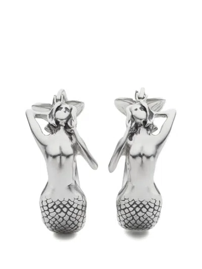 Mm6 Maison Margiela Mermaid Hoop Earrings In Metallic