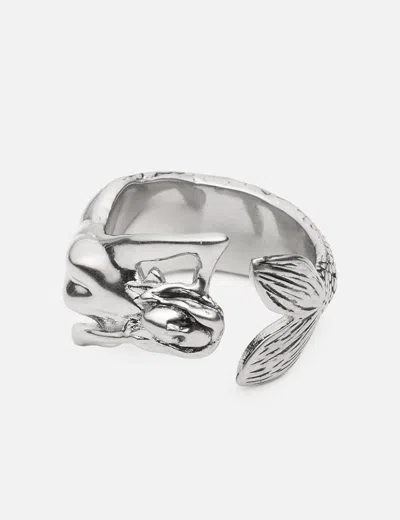 Mm6 Maison Margiela Mermaid Ring In Metallic