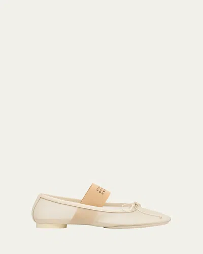 MM6 MAISON MARGIELA MESH ANATOMIC NUMERIC BALLERINA FLATS