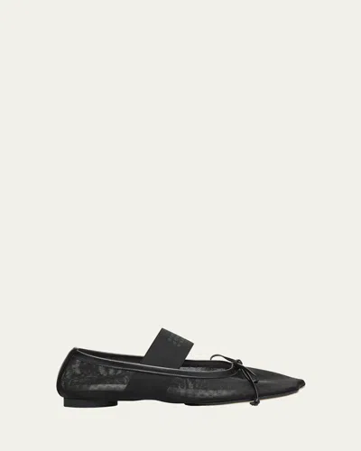 Mm6 Maison Margiela Mesh Anatomic Numeric Ballerina Flats In Black