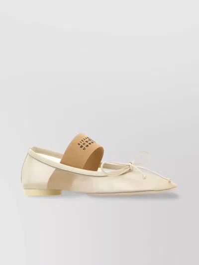 Mm6 Maison Margiela Mesh Ballerinas With Transparent Sole And Bow