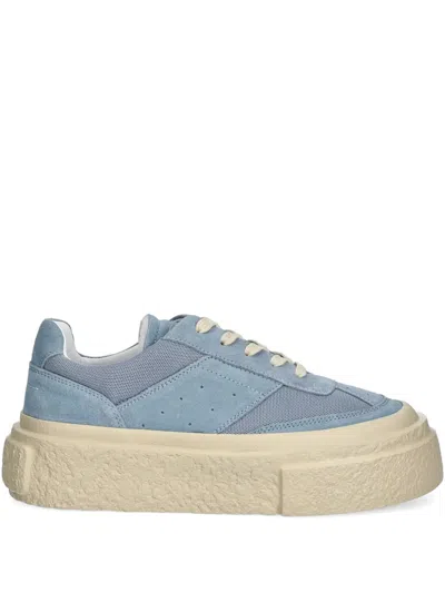Mm6 Maison Margiela Mesh-panel Suede Sneakers In Blue