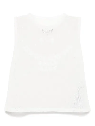 Mm6 Maison Margiela Mesh Tank Top In White